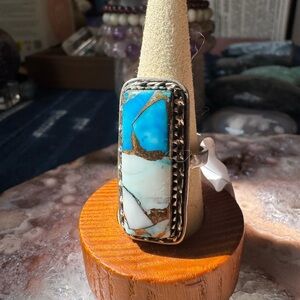 Blue dahlia turquoise silver jewelry